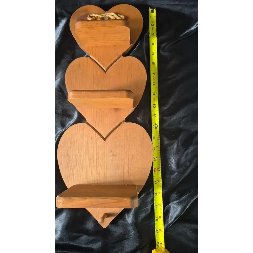 Vintage Granny Core Heart Shaped Shelf with Knob 90s Cottage Core